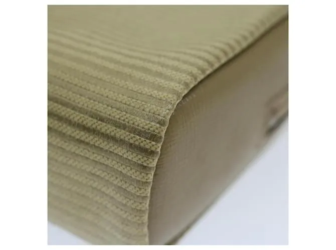 SAINT LAURENT Estuche PVC Cuero Beige Auth bs11420 