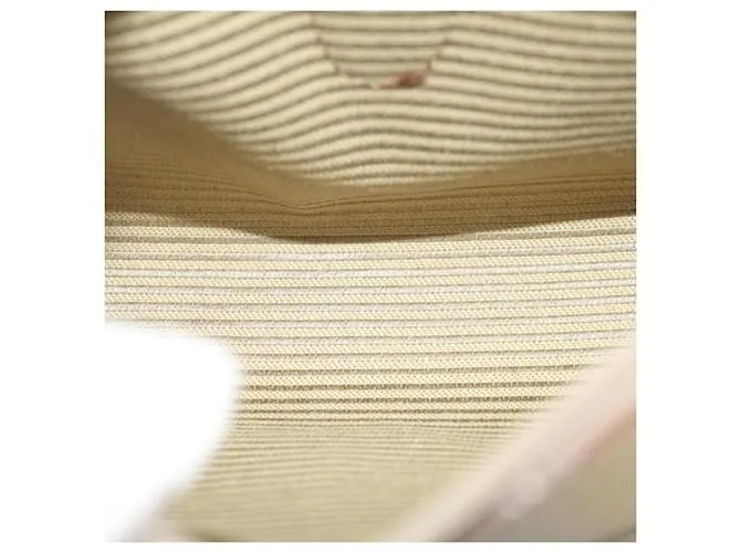 SAINT LAURENT Estuche PVC Cuero Beige Auth bs11420 