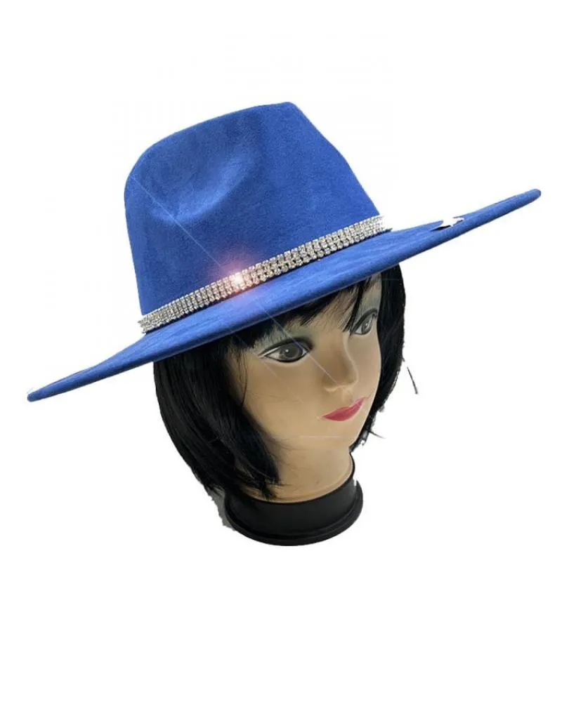 SOMBREROS AZULONES CON DECORACION CHIC DE CRISTAL