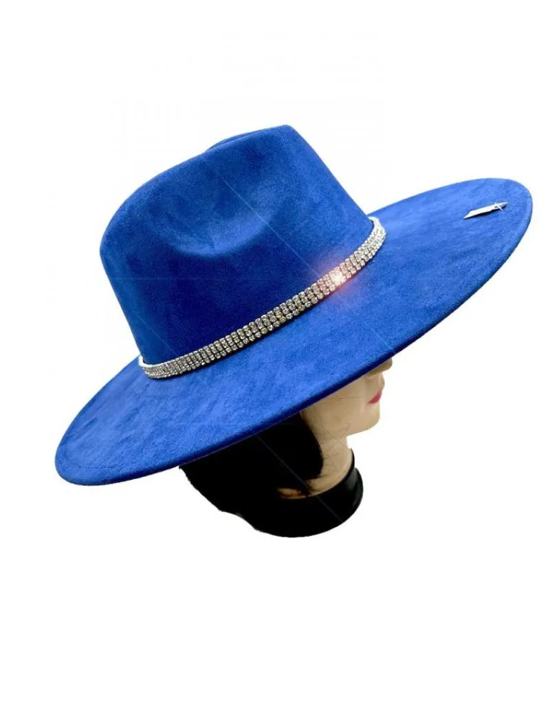 SOMBREROS AZULONES CON DECORACION CHIC DE CRISTAL