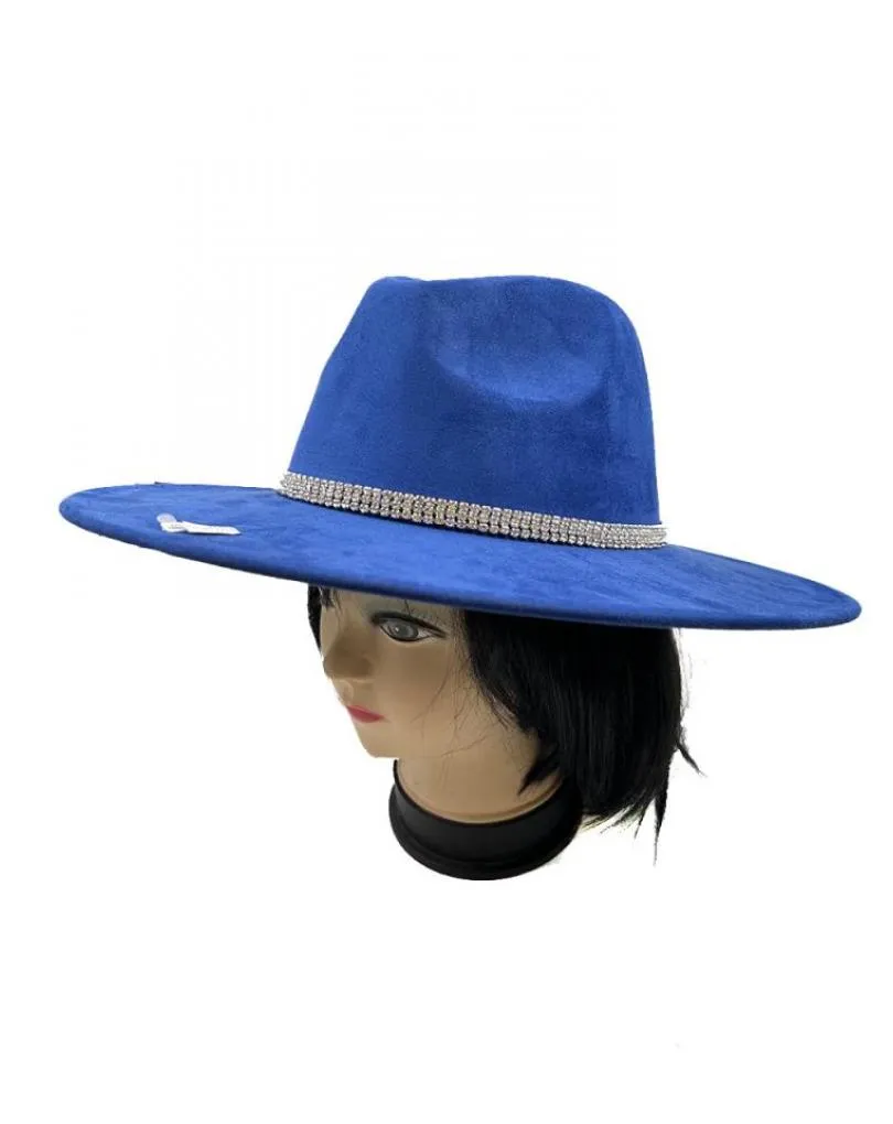 SOMBREROS AZULONES CON DECORACION CHIC DE CRISTAL