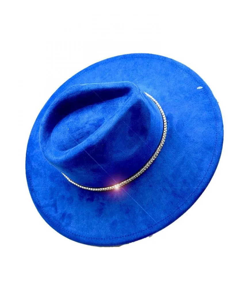 SOMBREROS AZULONES CON DECORACION CHIC DE CRISTAL